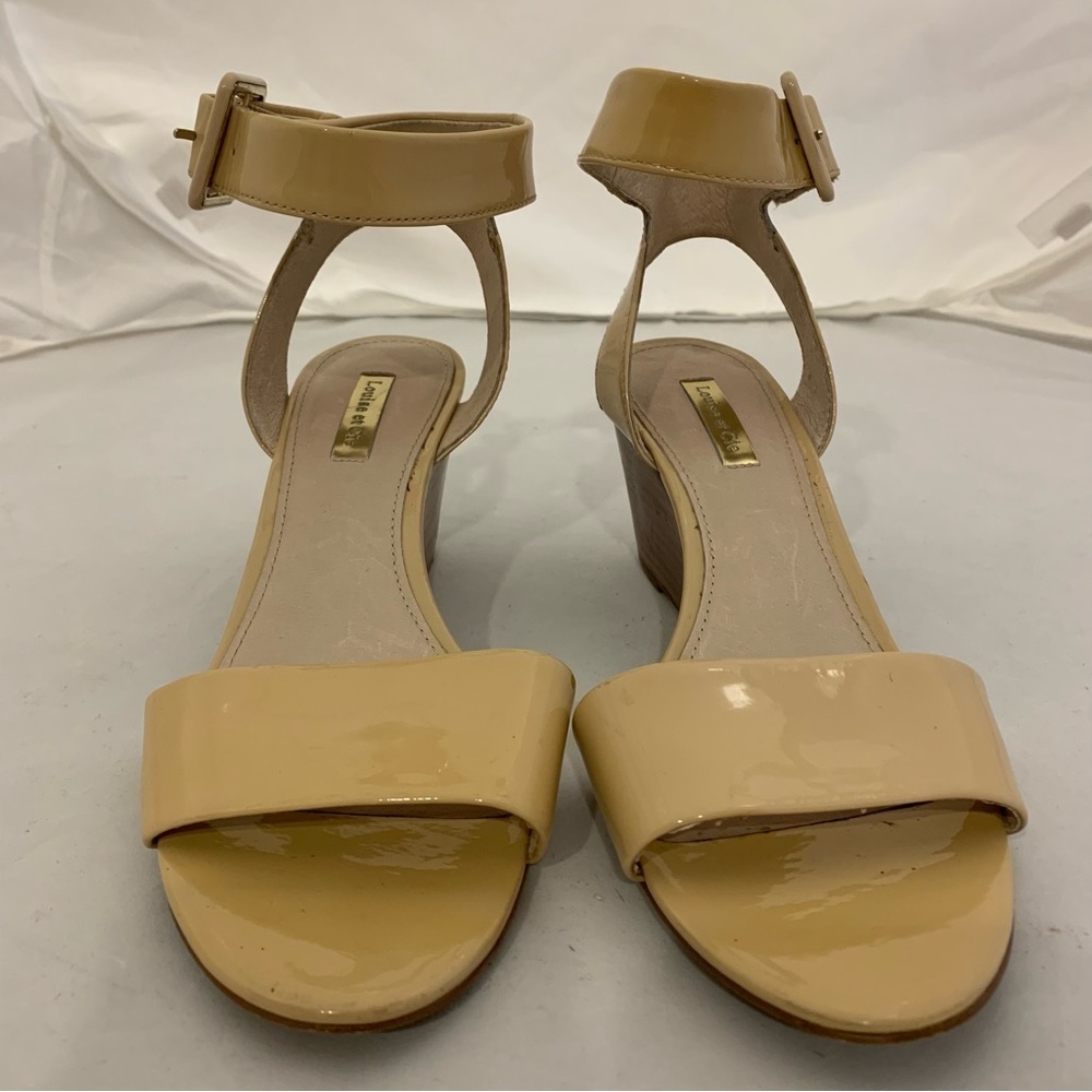 Louise et Cie Punya Odessa Patent Leather Wedge Sandals